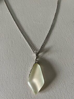 Alexis Bittar Iridescent White lucite Pendant necklace